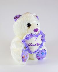 Vit Nalle med Hjärta 20cm