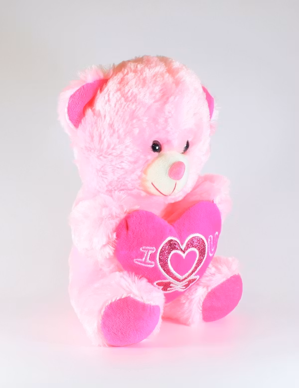 Nalle med Hjärta Rosa 25cm