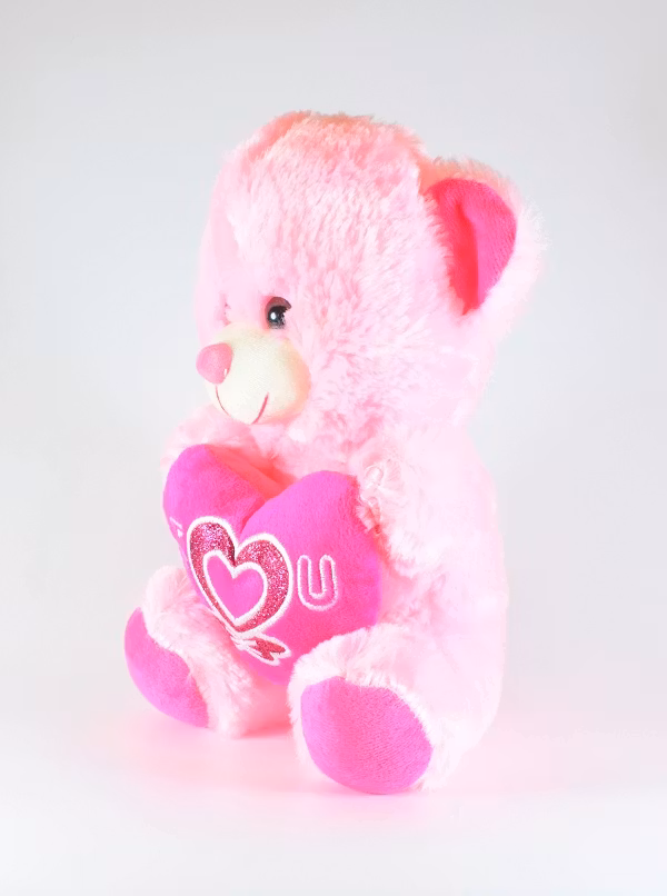Nalle med Hjärta Rosa 25cm