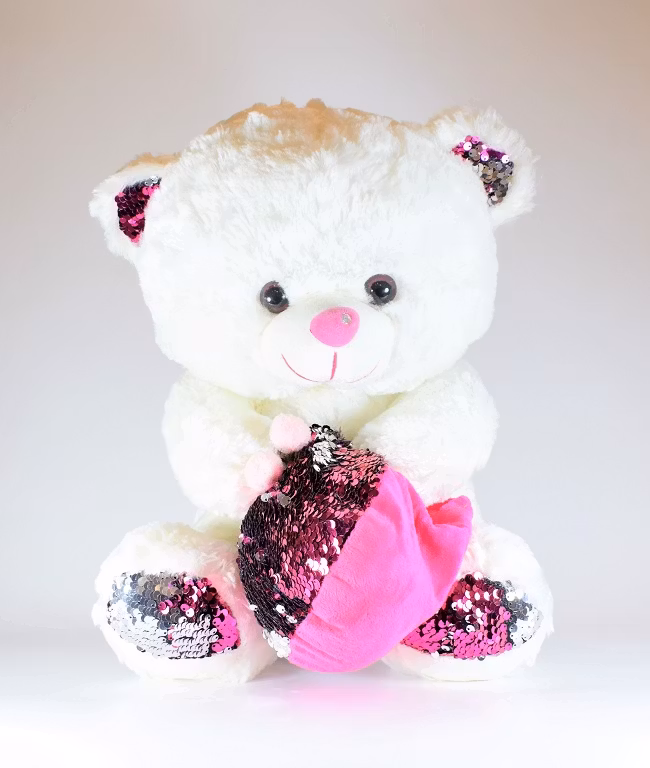 Nalle med Paljettsäck 38cm