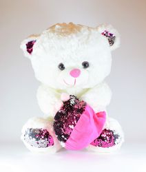 Nalle med Paljettsäck 38cm