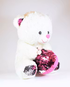 Nalle med Paljettsäck 38cm