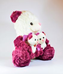 Nalle med Små Tvillingar 33cm