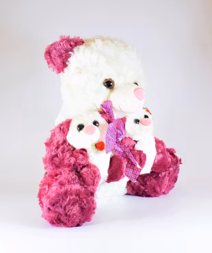 Nalle med Små Tvillingar 26cm