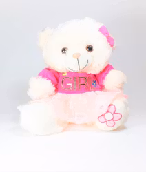 Nalle med Rosa Klänning 26cm
