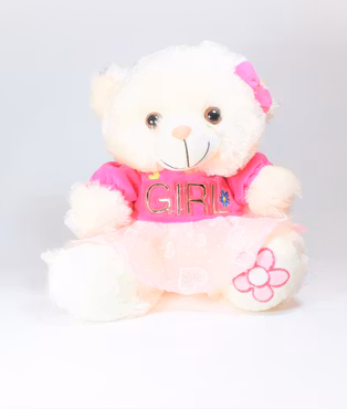 Nalle med Rosa Klänning 26cm