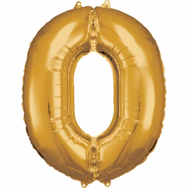 Sifferballonger Folie Super Shape Guld 83-86 cm