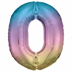 Sifferballonger Folie Super Shape Regnbågsfärgad Pastell 86cm