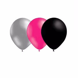 Ballongkombo Silver-Magenta-Svart 28cm