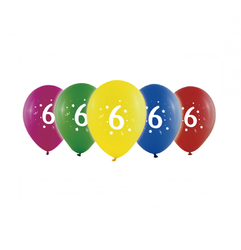 Sifferballonger Latex Siffra Sex - 10-pack