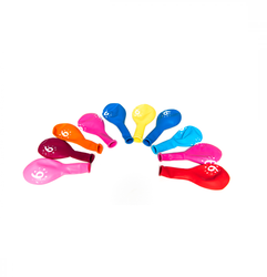 Sifferballonger Latex Siffra Sex - 10-pack