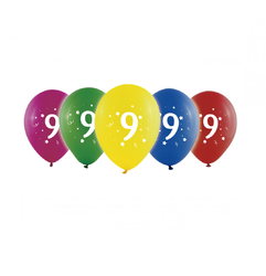 Sifferballonger Latex Siffra Nio - 10-pack