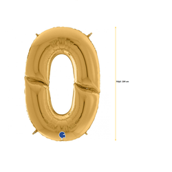 Sifferballonger Folie Gigantisk Guld 164cm