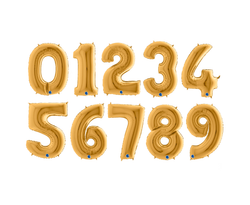 Sifferballonger Folie Guld 100cm