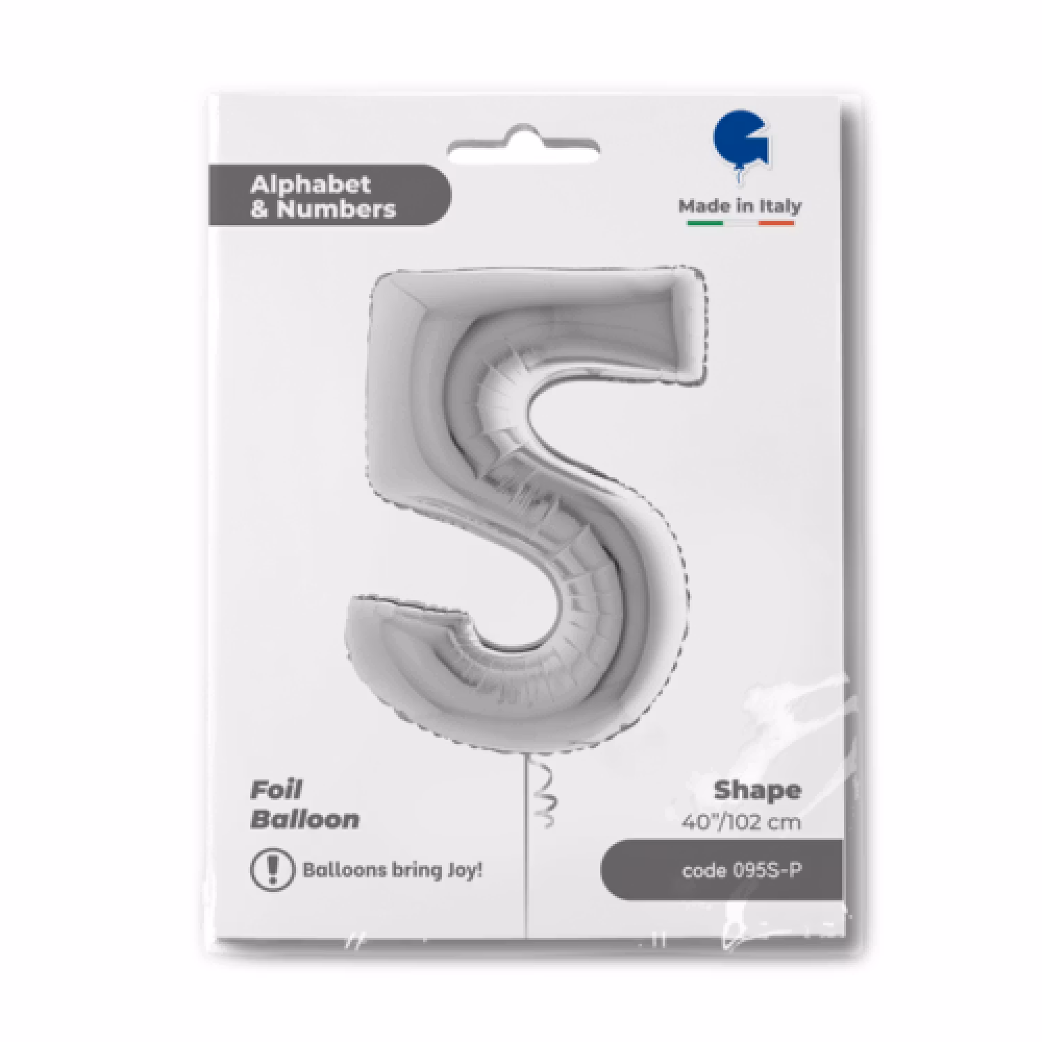 Sifferballonger Folie Silver 102cm