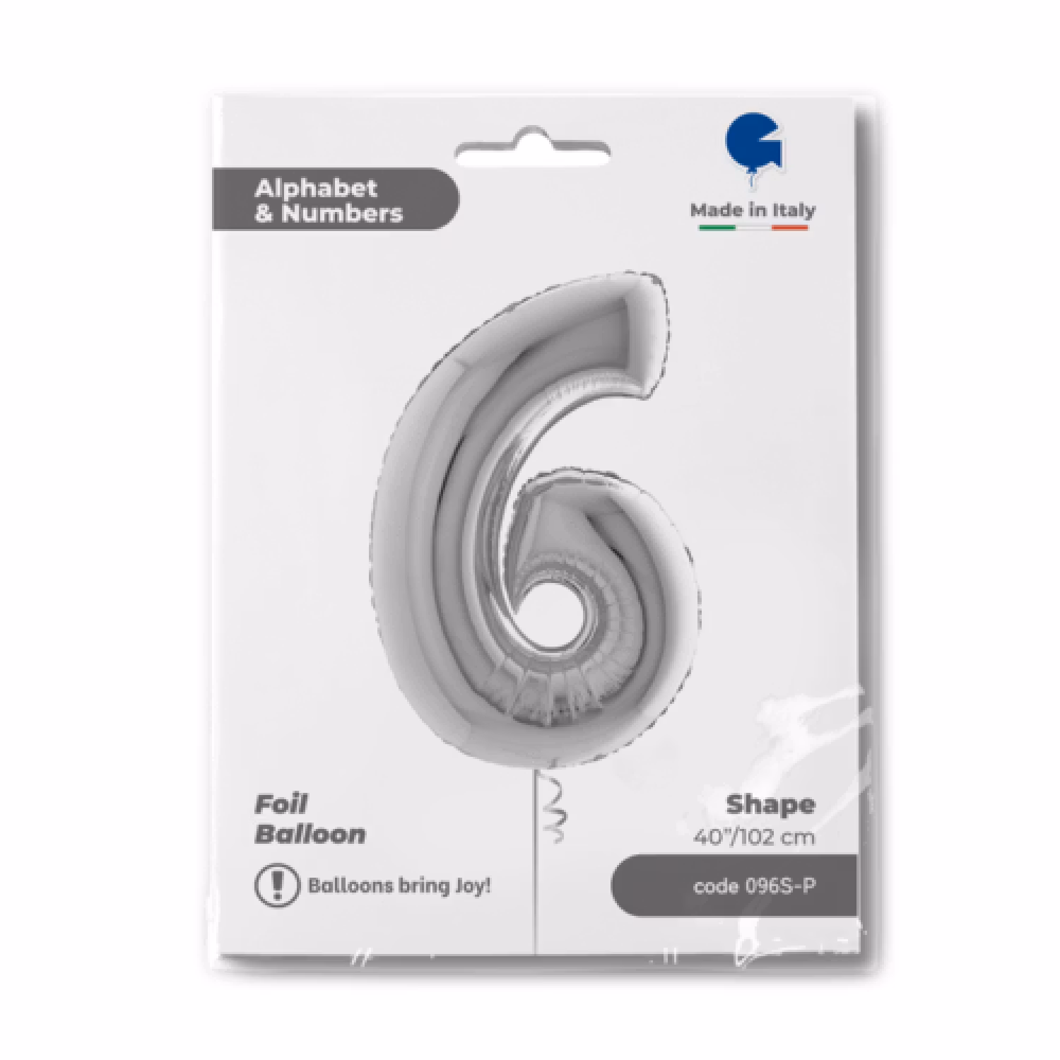 Sifferballonger Folie Silver 102cm