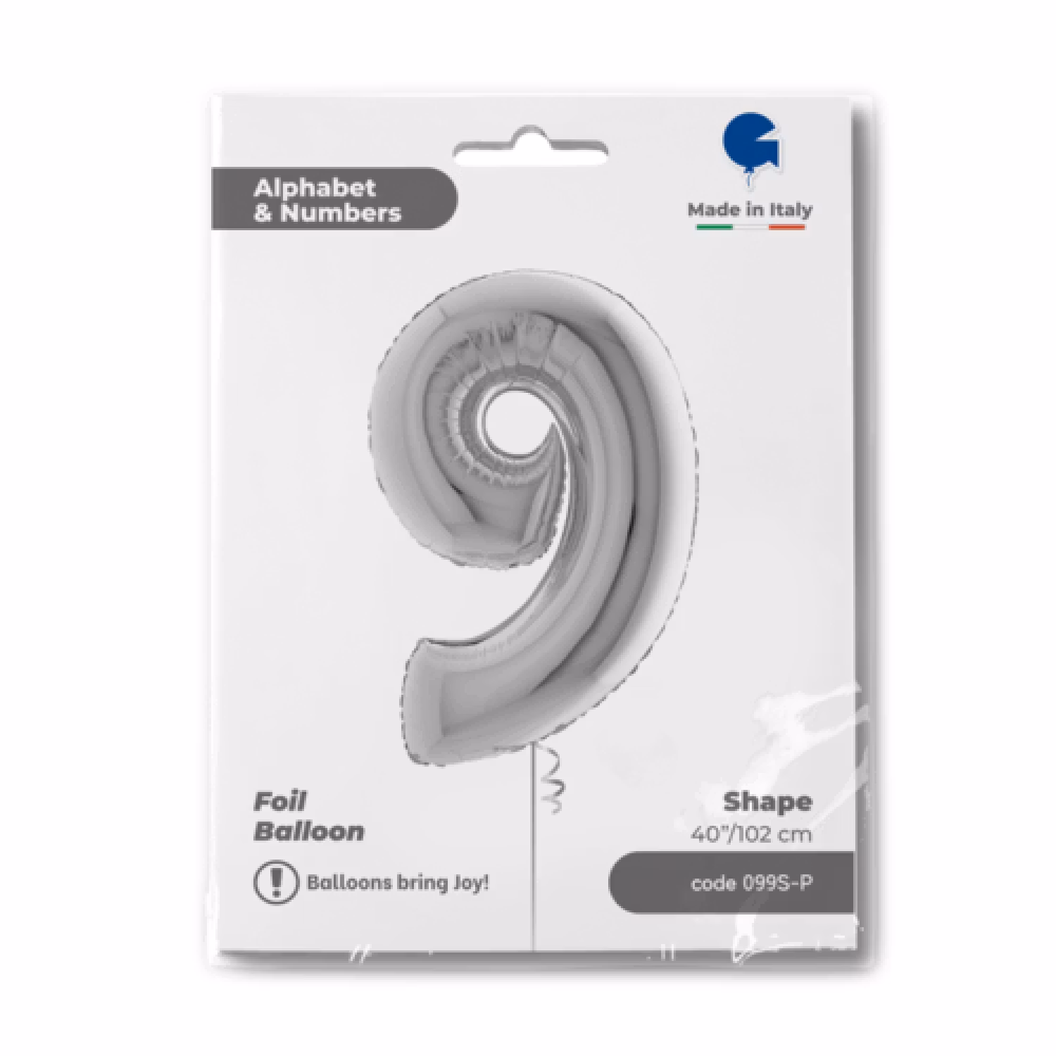 Sifferballonger Folie Silver 102cm