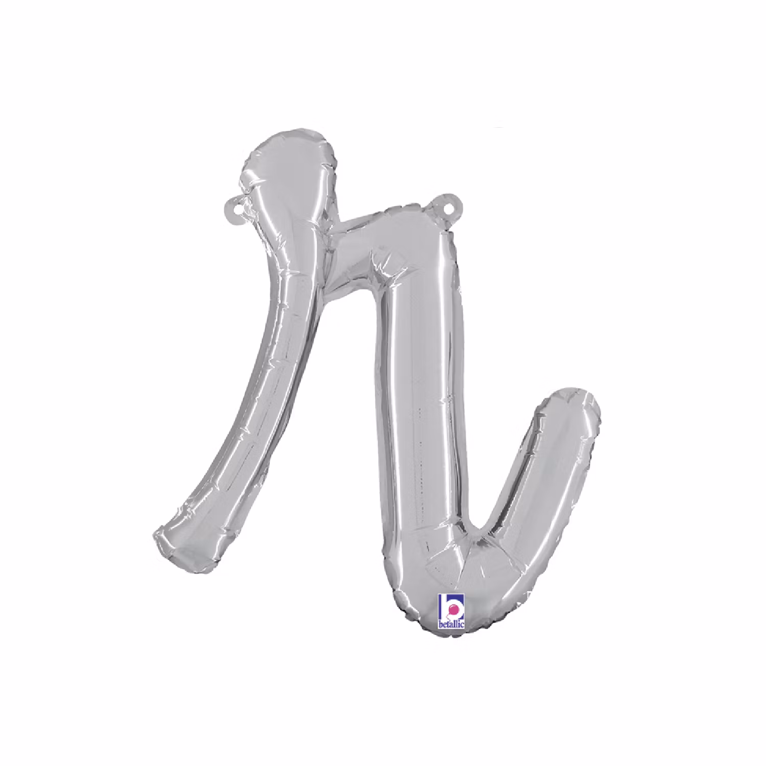 Bokstavsballong Folie Script Silver