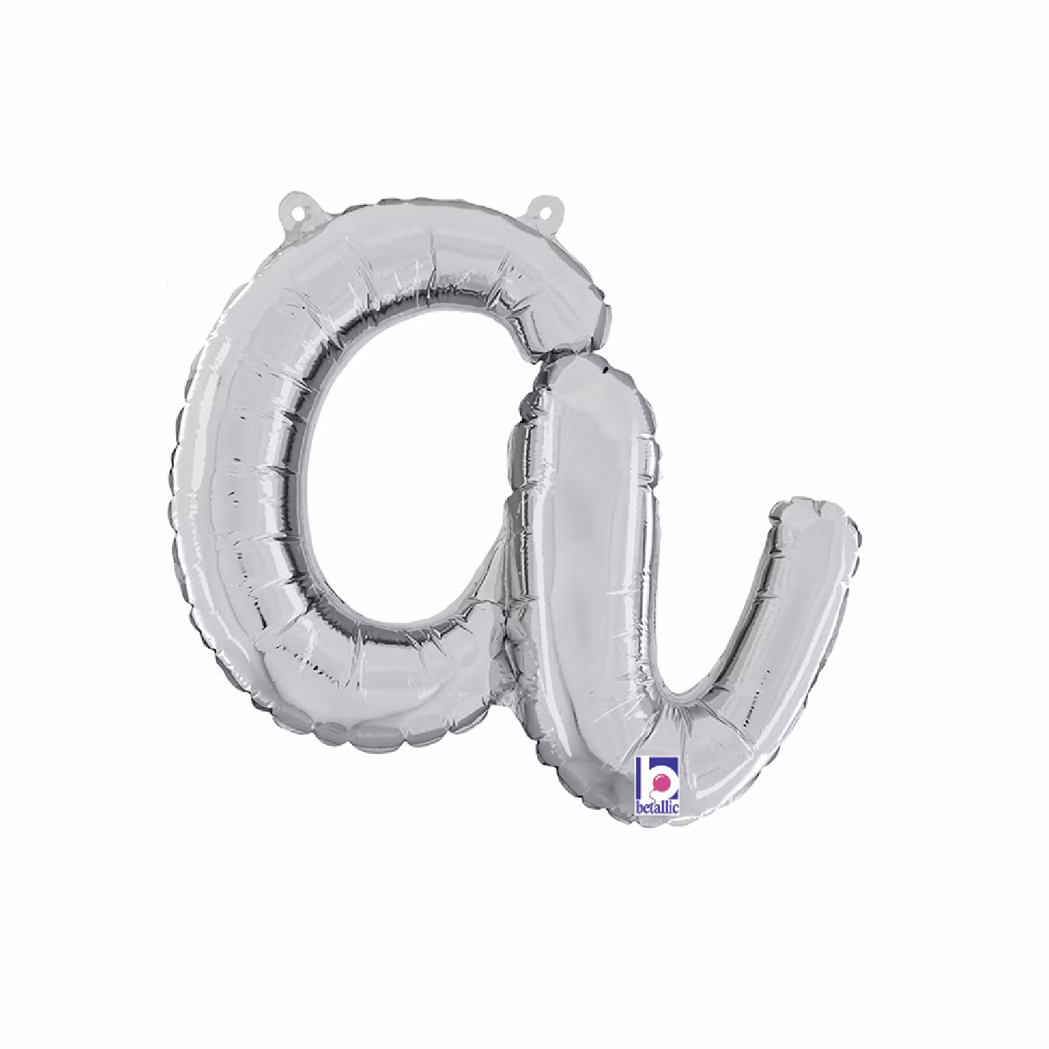 Bokstavsballong Folie Script Silver