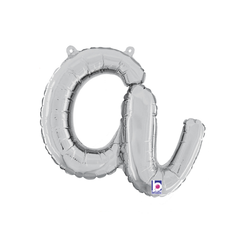 Bokstavsballong Folie Script Silver