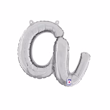 Bokstavsballong Folie Script Silver