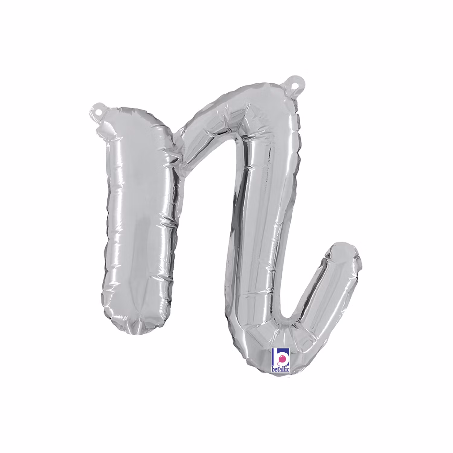 Bokstavsballong Folie Script Silver