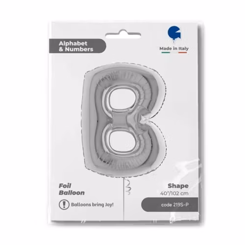 Bokstavsballong Folie Silver 100cm