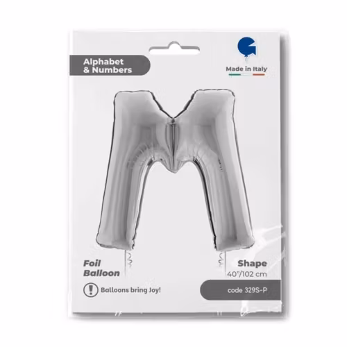 Bokstavsballong Folie Silver 100cm