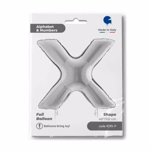 Bokstavsballong Folie Silver 100cm