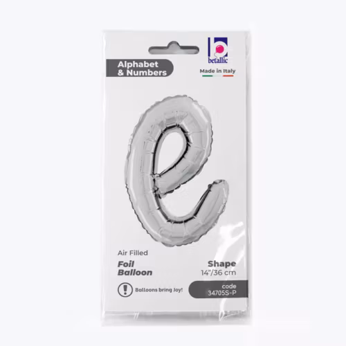 Bokstavsballong Folie Script Silver