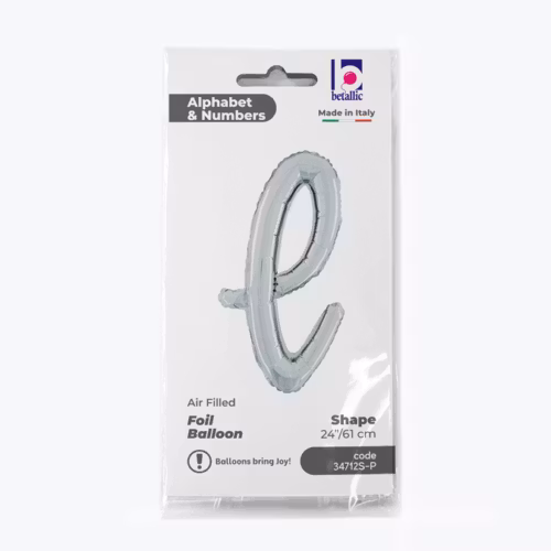 Bokstavsballong Folie Script Silver