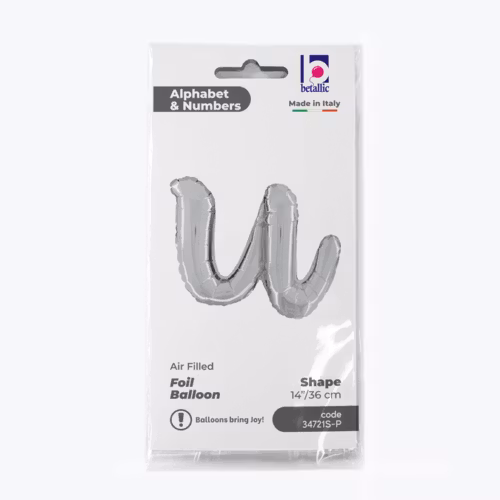 Bokstavsballong Folie Script Silver