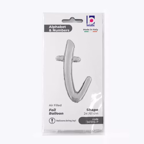 Bokstavsballong Folie Script Silver
