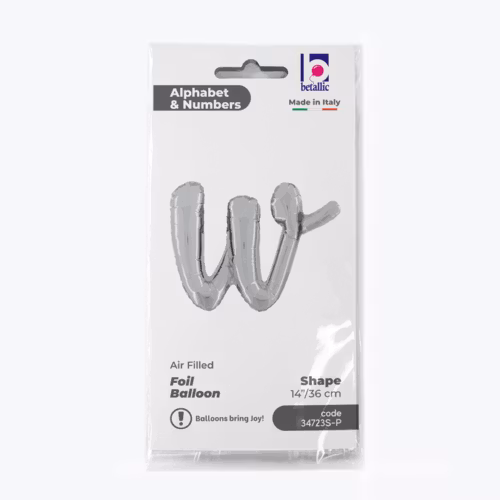 Bokstavsballong Folie Script Silver