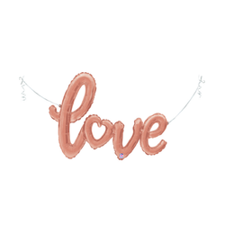 Ballonggirlang Love Script Roséguld