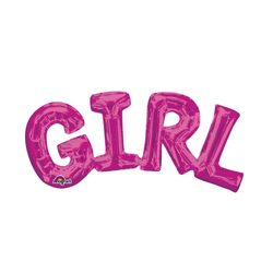 Ballonggirlang Girl Mörk Rosa