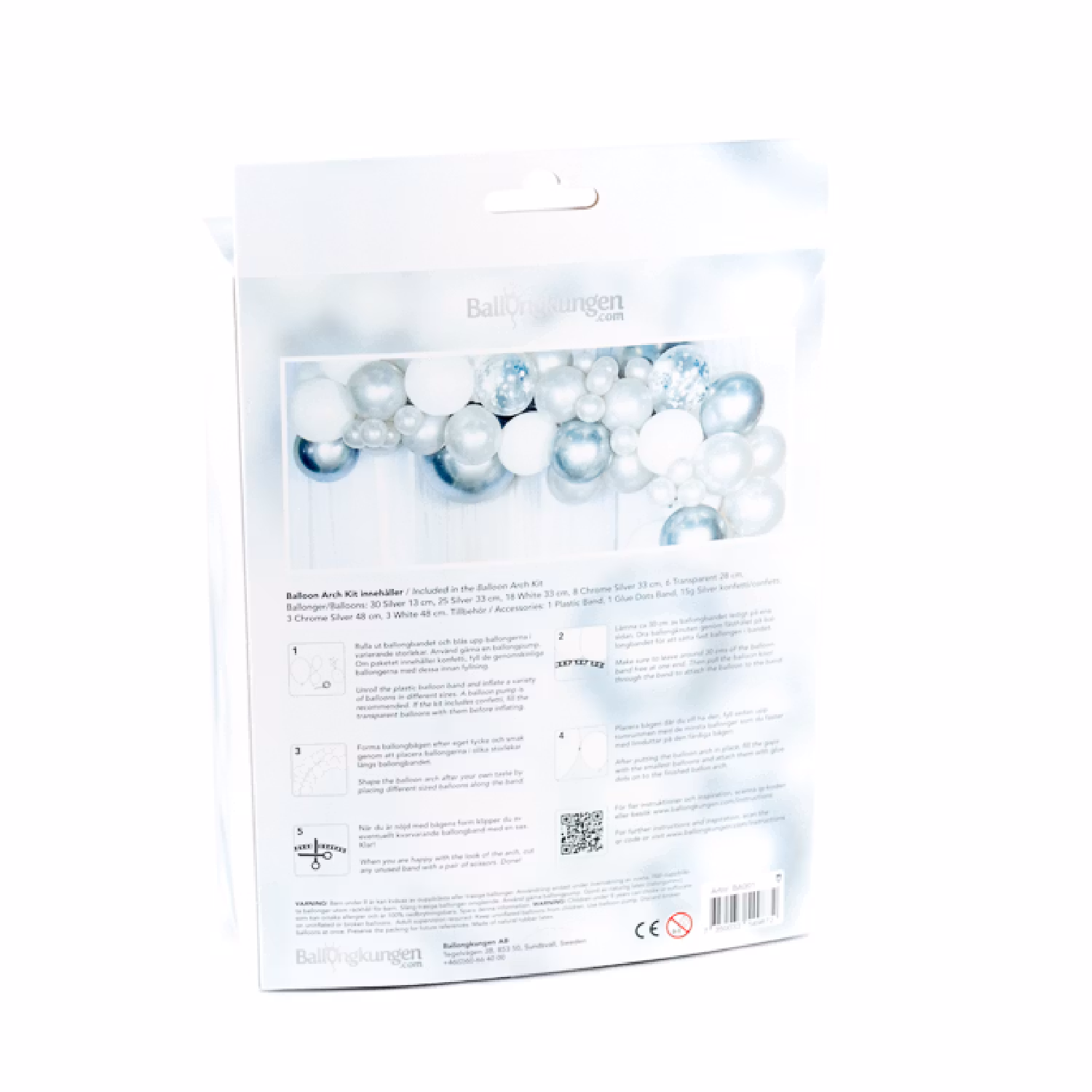 Ballongbåge Arch Kit Silver Krom