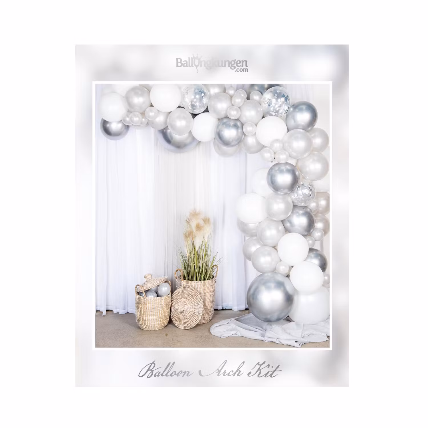 Ballongbåge Arch Kit Silver Krom