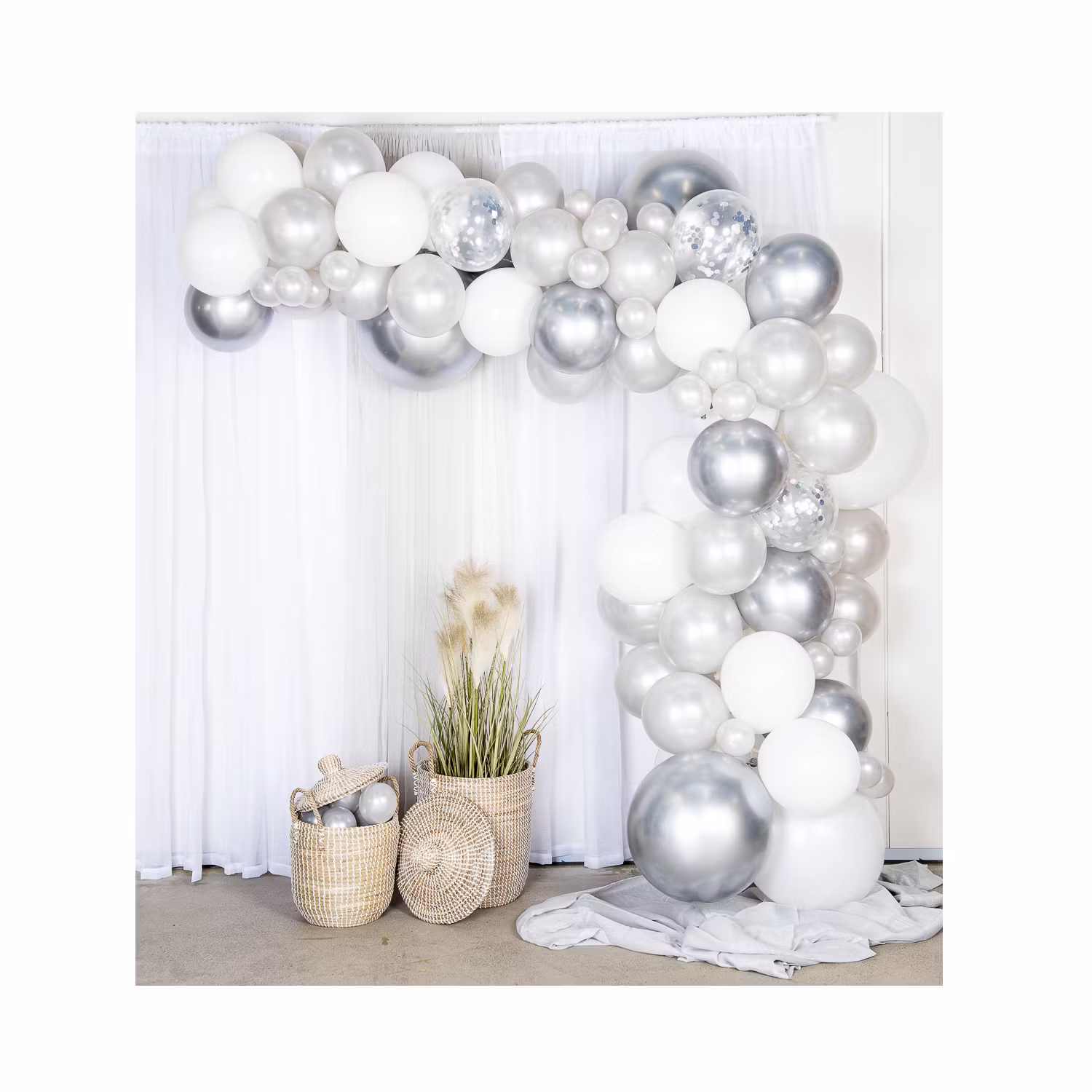 Ballongbåge Arch Kit Silver Krom