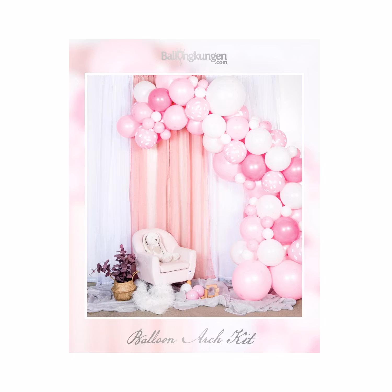 Ballongbåge Arch Kit Baby Rosa
