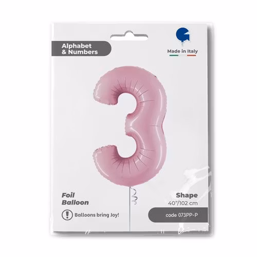 Sifferballonger Folie Pastellrosa 100cm