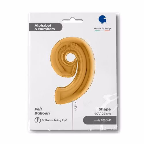 Sifferballonger Folie Guld 100cm