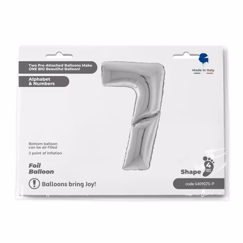 Sifferballonger Folie Gigantisk Silver 164cm