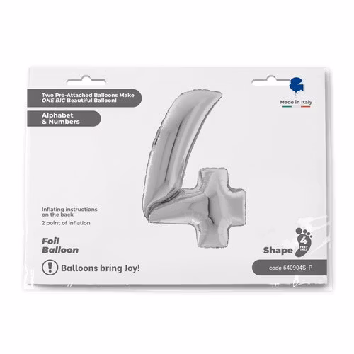 Sifferballonger Folie Gigantisk Silver 164cm