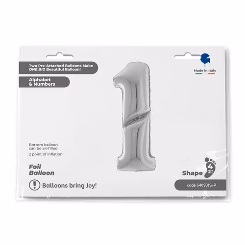 Sifferballonger Folie Gigantisk Silver 164cm