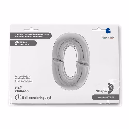 Sifferballonger Folie Gigantisk Silver 164cm