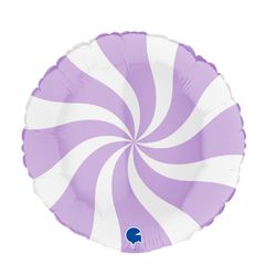 Folieballong Swirly Vit-Matte Ljuslila 45cm