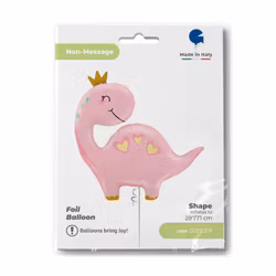 Folieballong Dino Rosa 71cm