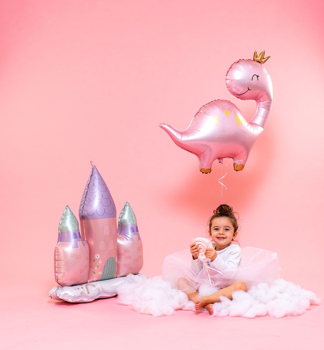 Folieballong Dino Rosa 71cm