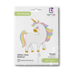 Folieballong Enhörning Pastell Glitter 94cm